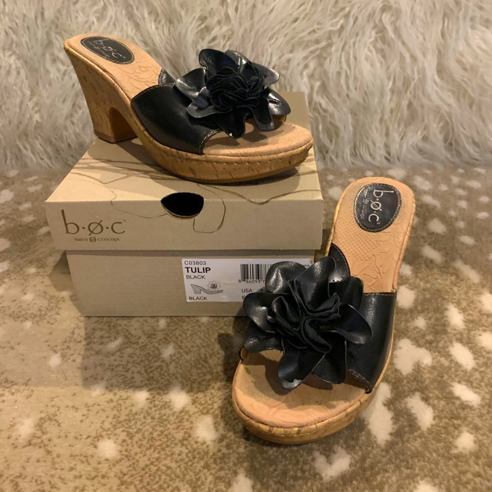 Born black wedge sandals